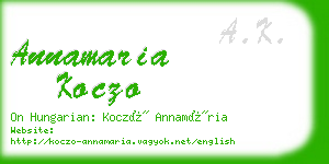 annamaria koczo business card